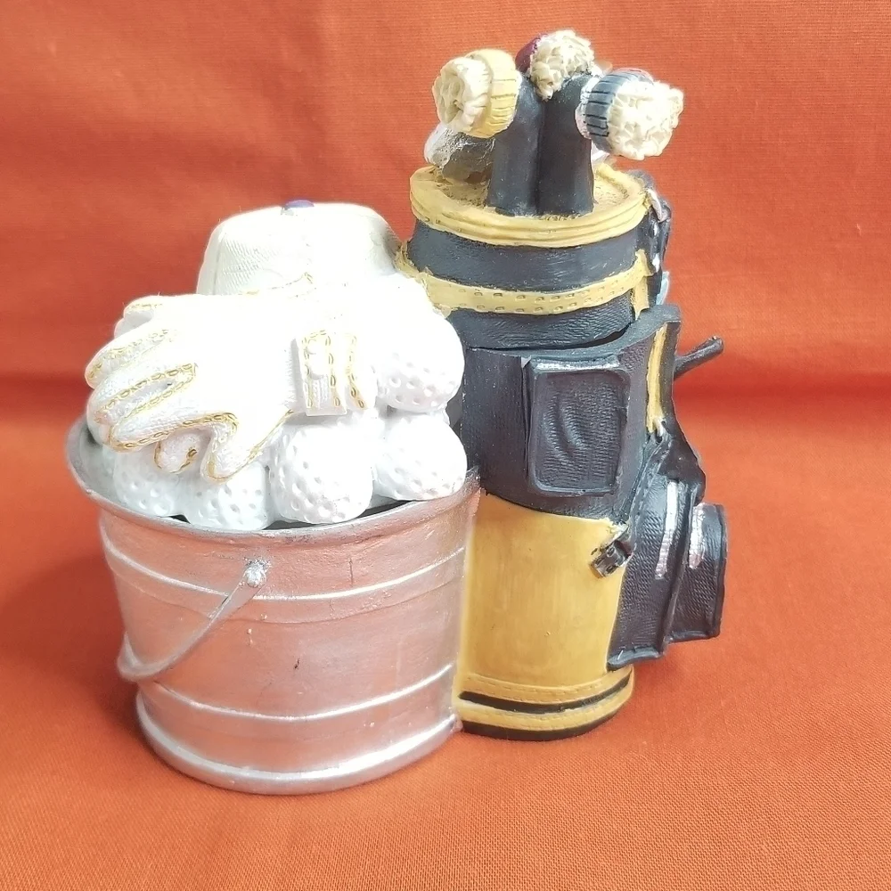 Golfers Ceramic Golf Bag Trinket Box